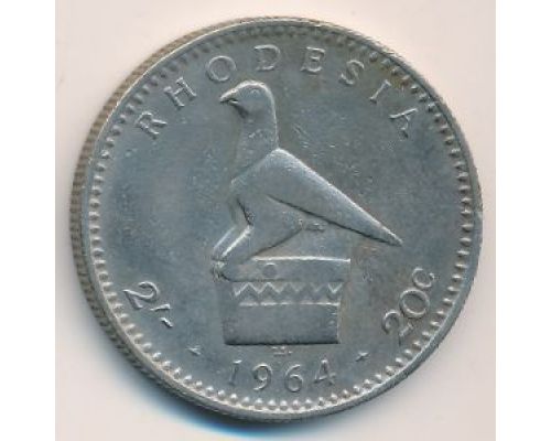 2 шиллинга - 20 центов 1964 год Родезия Елизавета II