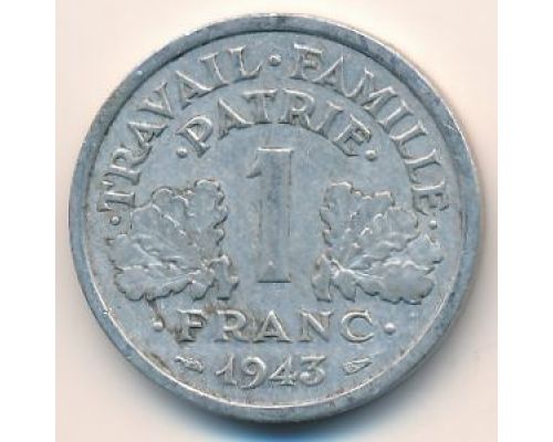 1 франк 1943 год Франция