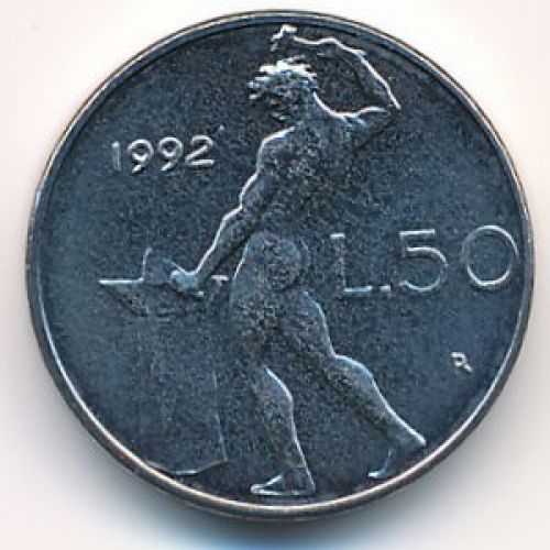 50 лир (1990–1995 г.) Италия. Маленькая