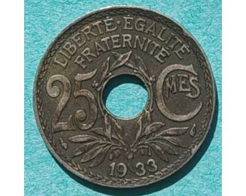 25 сентим 1933 год Франция (сантим)