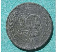 10 центов 1943 года Нидерланды
