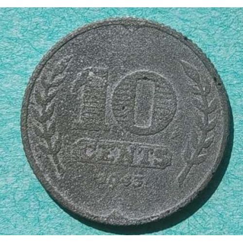 10 центов 1943 года Нидерланды