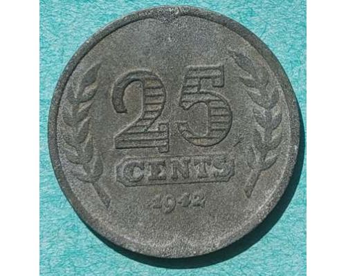 25 центов 1942 года Нидерланды Корабль