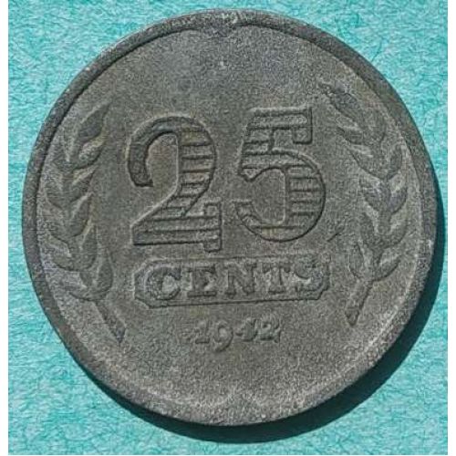 25 центов 1942 года Нидерланды Корабль