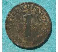 1 рейхспфенниг 1942 год D Германия Третий Рейх