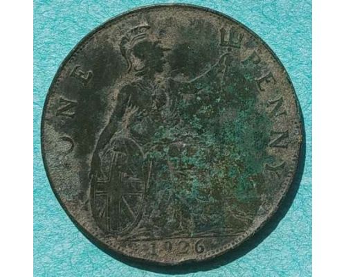 1 пенни 1926 год Великобритания one penny Георг V