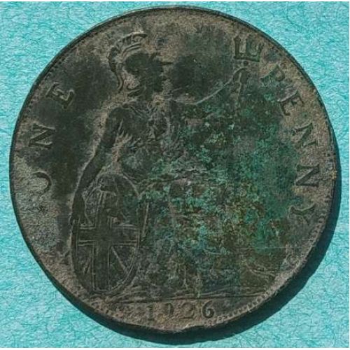 1 пенни 1926 год Великобритания one penny Георг V