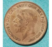1 пенни 1927 год Великобритания one penny Георг V №2