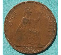 1 пенни 1963 год Великобритания one penny Елизавета II