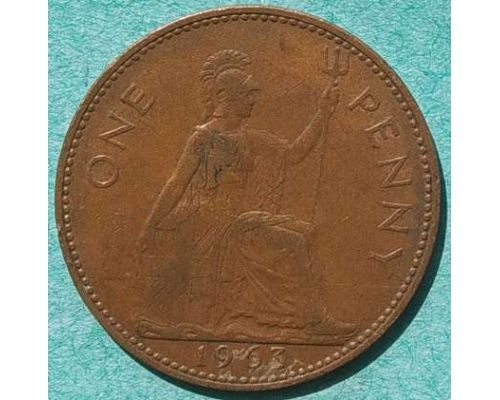 1 пенни 1963 год Великобритания one penny Елизавета II