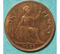 1 пенни 1963 год Великобритания one penny Елизавета II №2