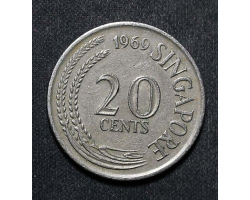 20 центов 1969 год Сингапур