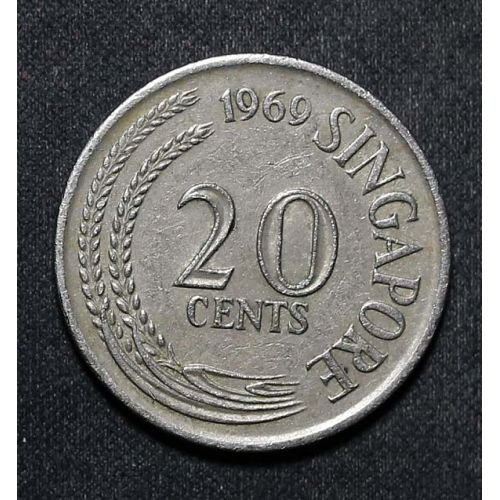 20 центов 1969 год Сингапур