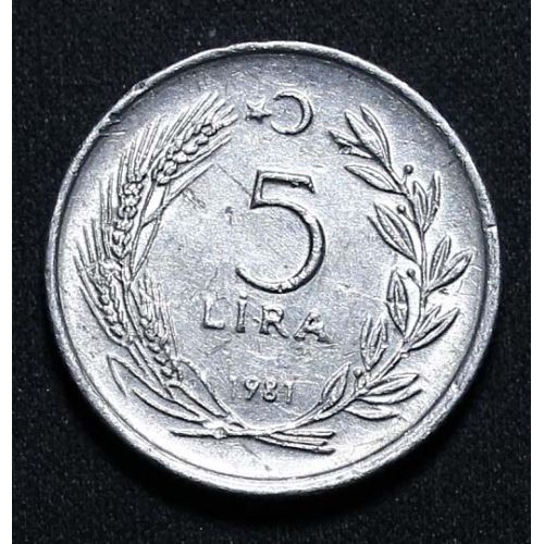 5 лир 1981 год Турция
