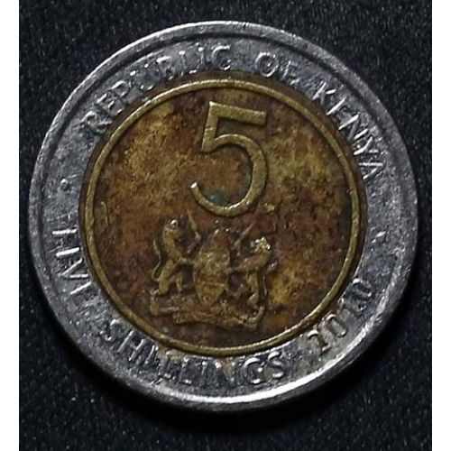 5 шиллингов 2010 год Кения №2 Состояние VF