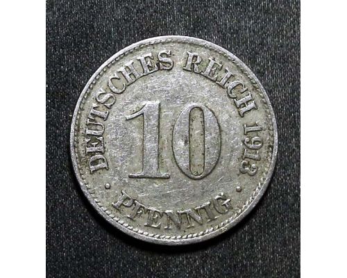 10 пфеннигов 1913 год D Германия (Германская Империя) Состояние VF