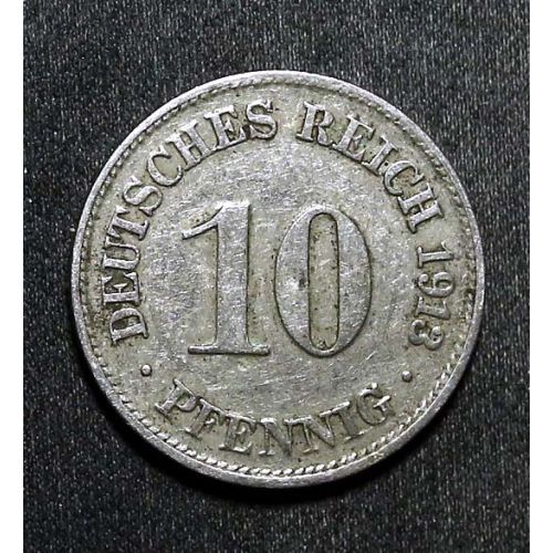 10 пфеннигов 1913 год D Германия (Германская Империя) Состояние VF
