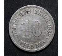 10 пфеннигов 1898 год D Германия (Германская Империя) Состояние VF