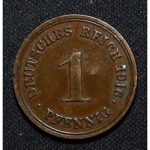 1 пфенниг 1916 год E Германия (Германская Империя) Состояние VF