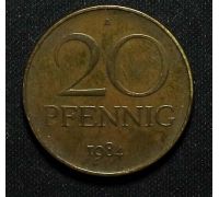 20 пфеннигов 1984 год А Германия ФРГ Состояние F
