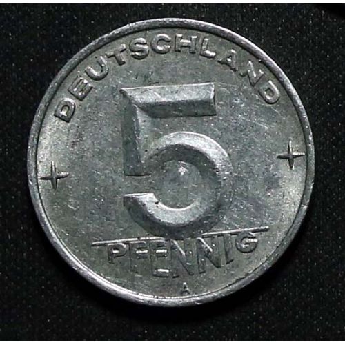 5 пфеннигов 1952 год А Германия ГДР Состояние VF