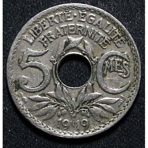 5 сантимов 1919 года Франция (сентим)