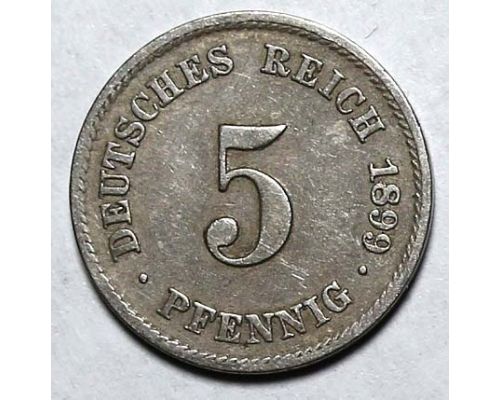 5 пфеннигов 1899 год F Германия (Германская Империя) 