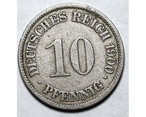 10 пфеннигов 1900 год А Германия (Германская Империя) 