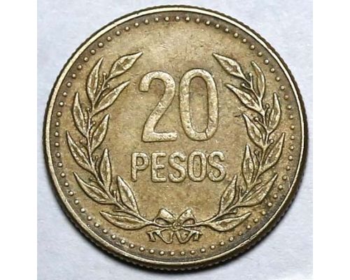 20 песо 1990 год Колумбия