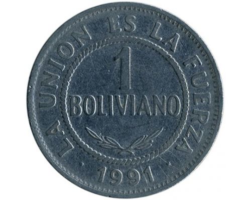 1 боливиано 1991 год Боливия