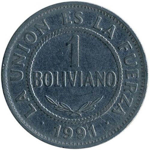 1 боливиано 1991 год Боливия
