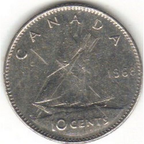 10 центов 1968 год Канада