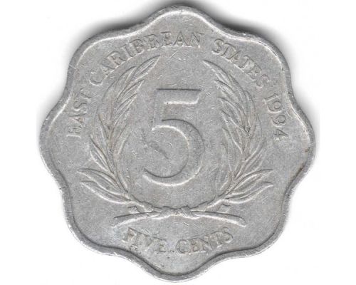 5 центов 1994 год Восточные Карибы Елизавета II