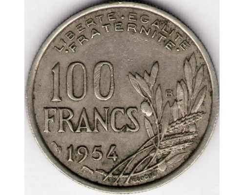100 франков 1954 год B Франция