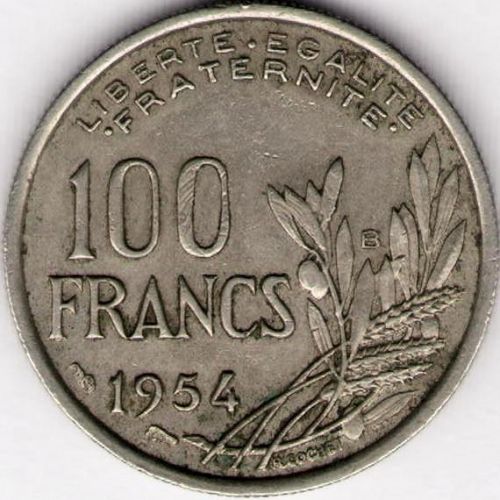 100 франков 1954 год B Франция