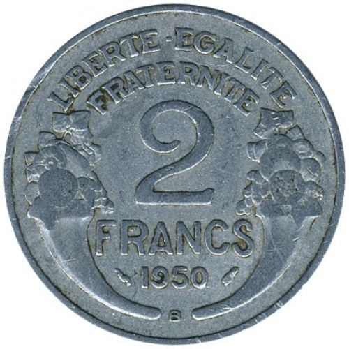 2 франка 1950 B год Франция