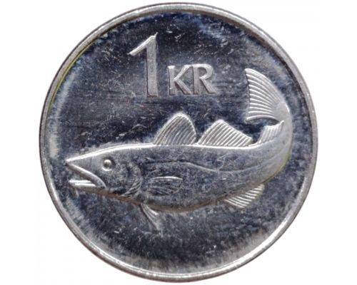 1 крона 2011 год Исландия Треска