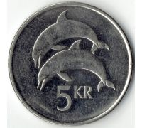 5 крон 2008 год Исландия Дельфины
