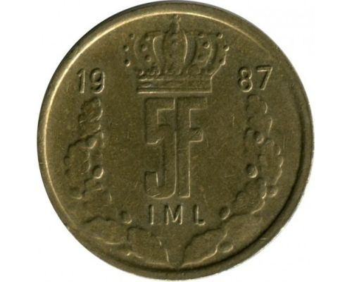 5 франков 1987 год Люксембург