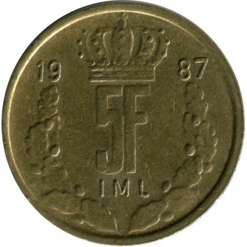 5 франков 1987 год Люксембург