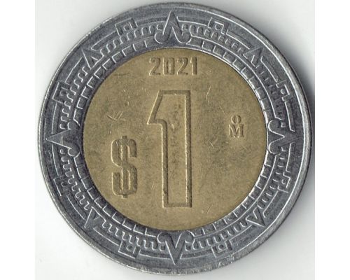 1 новый песо 2021 год Мексика