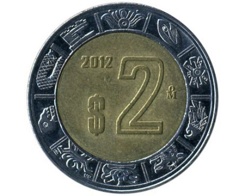 2 новых песо 2012 год Мексика