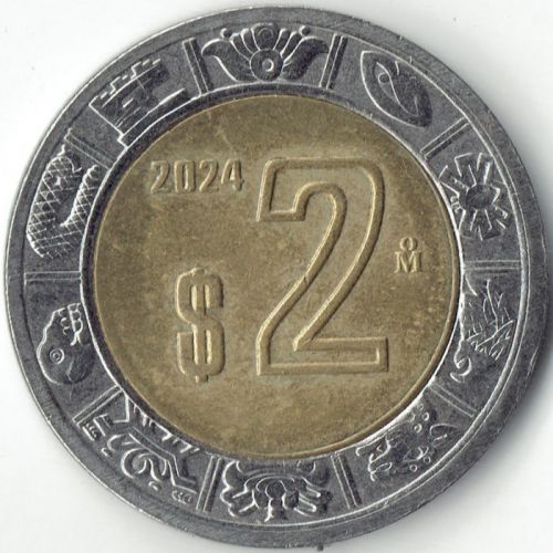 2 новых песо 2024 год Мексика