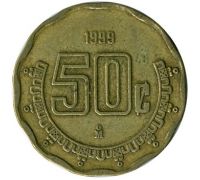 50 сентаво 1999 год Мексика