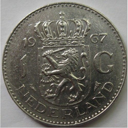 1 гульден 1967 год Нидерланды