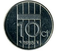 10 центов 1985 года Нидерланды