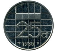 25 центов 1985 год Нидерланды