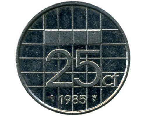 25 центов 1985 год Нидерланды