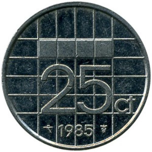 25 центов 1985 год Нидерланды | Купить монеты Нидерландов 