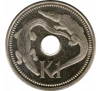 1 кина 2004 год Папуа - Новая Гвинея Крокодилы